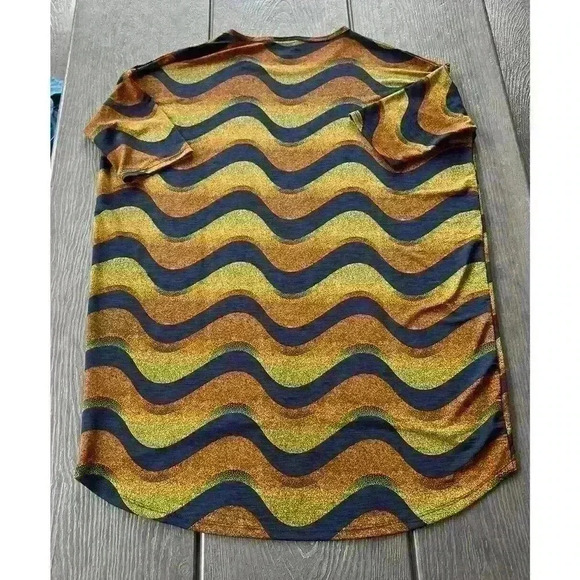 LuLaRoe Irma Tunic Top Sz XS Multicolored Striped Silky Feel - Picture 2 of 8